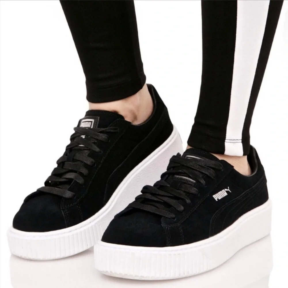 puma | black suede platform sneakers - Picture 1 of 8